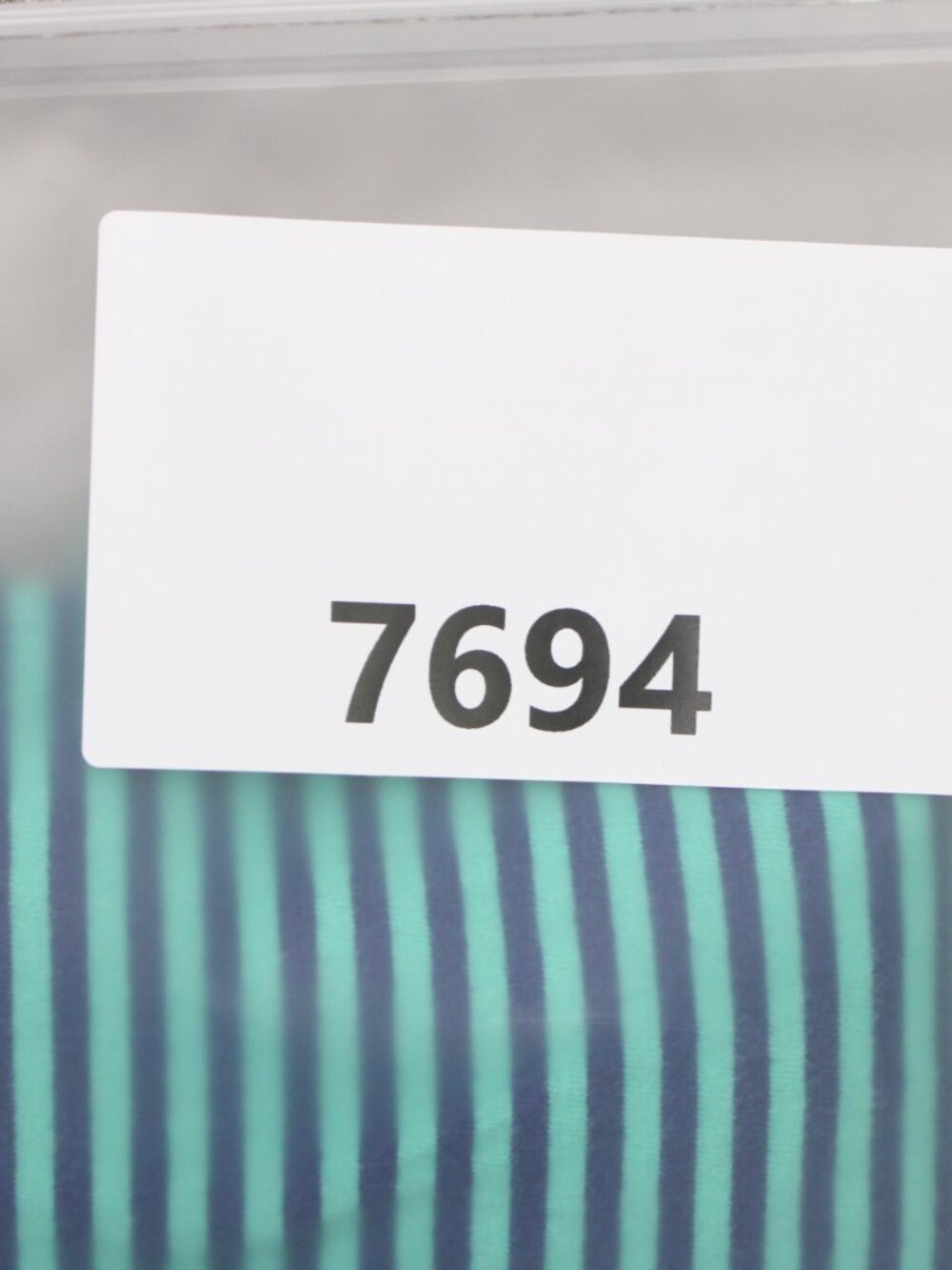 Lacoste Men's Short Sleeve V-Neck Striped Tee in Teal and Navy - Picture 10 of 10